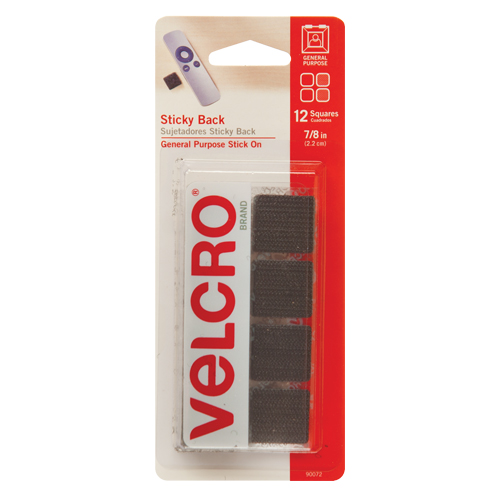 Attaches en carr&eacute;e, Boucle et crochet, 7/8" dia., Adh&eacute;sif, Noir Advanced Consulting and Training Ltd.