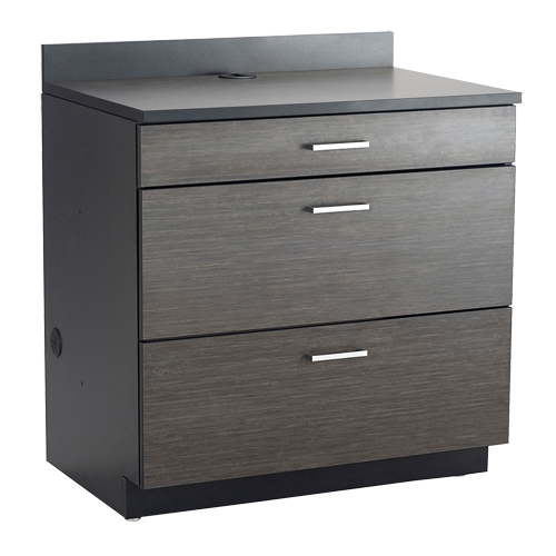 Modular Base Cabinet, 3 Drawers, 36" W x 25" D x 39" H, Asian Night/Black Advanced Consulting and Training Ltd.
