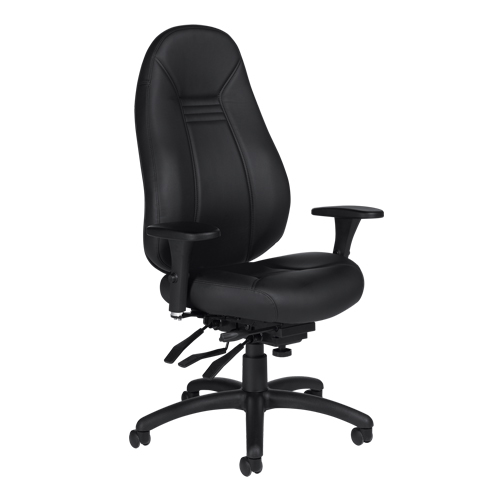High Back Comfort Chair, Leather, Black, 300 lbs. Capacity Advanced Consulting and Training Ltd.