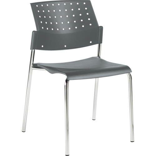 Armless Stacking Chairs, Plastic, 33" High, 300 lbs. Capacity, Grey Advanced Consulting and Training Ltd.