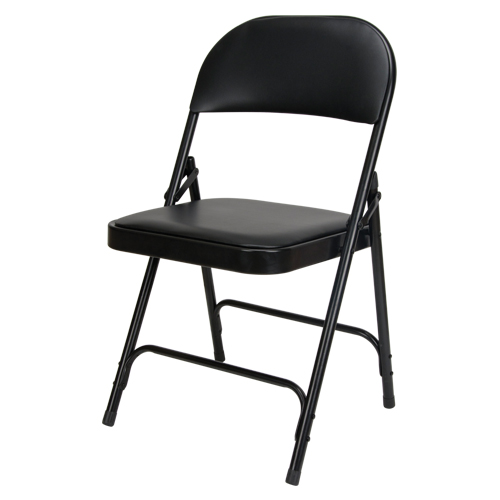 Chaise pliante rembourr&eacute;e en vinyle, Acier, Noir, Capacit&eacute; 300 lb Advanced Consulting and Training Ltd.