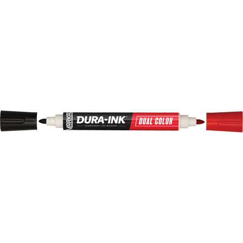 Marqueur &agrave; encre permanente et double couleur Markal Dura-Ink, Noir/Rouge, Pointe Ronde Advanced Consulting and Training Ltd.