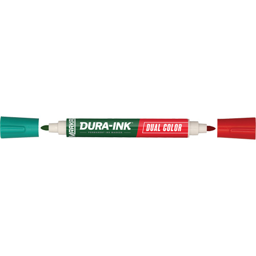 Marqueur &agrave; encre permanente et double couleur Markal Dura-Ink, Vert/Rouge, Pointe Ronde Advanced Consulting and Training Ltd.