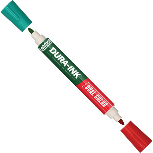 Marqueur &agrave; encre permanente et double couleur Markal Dura-Ink, Vert/Rouge, Pointe Ronde Advanced Consulting and Training Ltd.