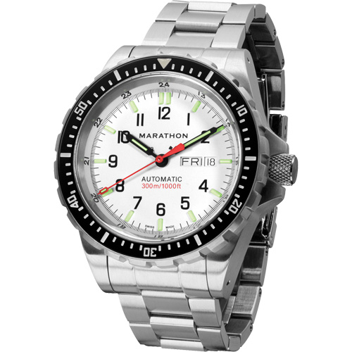 Tr&egrave;s grande montre automatique &eacute;dition arctique avec jour/date avec bracelet en acier inoxydable, Num&eacute;rique, &agrave; piles, 46 mm, Argent Advanced Consulting and Training Ltd.