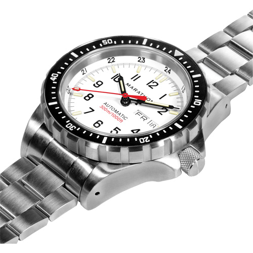 Tr&egrave;s grande montre automatique &eacute;dition arctique avec jour/date avec bracelet en acier inoxydable, Num&eacute;rique, &agrave; piles, 46 mm, Argent Advanced Consulting and Training Ltd.