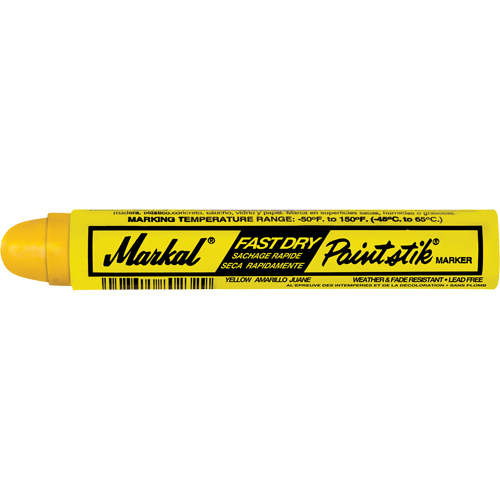 B&acirc;tons de peinture Paintstik &agrave; s&eacute;chage rapide 50° &agrave; 150°F, B&acirc;ton plein, Jaune Advanced Consulting and Training Ltd.