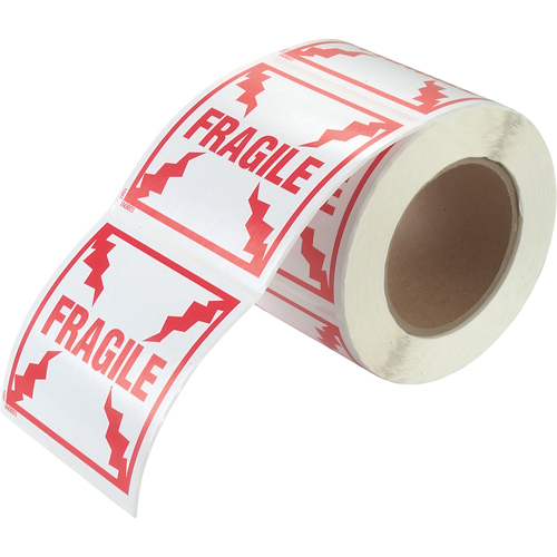 "Fragile" Special Handling Labels, 4" L x 4" W, Red on White Advanced Consulting and Training Ltd.