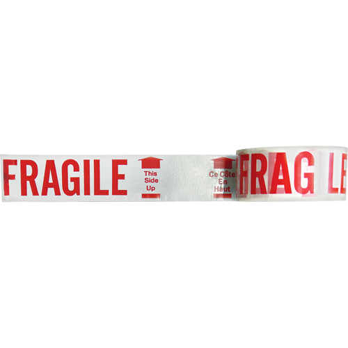 Ruban imprim&eacute; bilingue – Fragile ce c&ocirc;t&eacute; en haut, Rouge/blanc Advanced Consulting and Training Ltd.