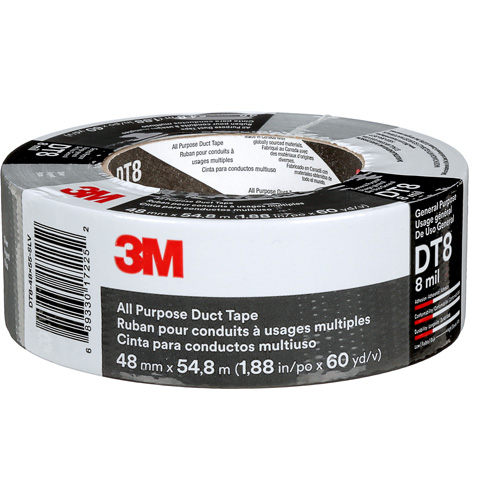 DT8 All-Purpose Duct Tape, 8 mils, Silver, 48 mm (2") x 55 m (180') Advanced Consulting and Training Ltd.