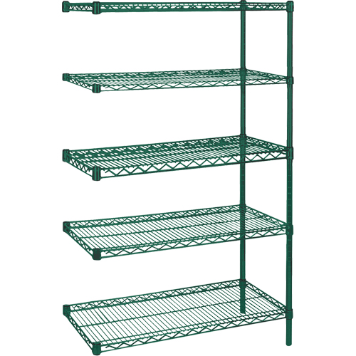 Heavy-Duty Green Epoxy Finish Wire Shelving, Add-On Kit, 5 Tiers, 30" W x 74" H x 14" D Advanced Consulting and Training Ltd.