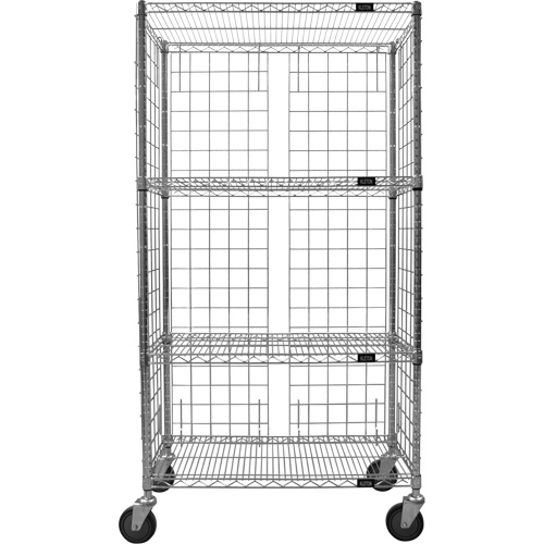 Chariot ferm&eacute; en treillis m&eacute;tallique, Chrom&eacute;, 36" x 69" x 18", Capacit&eacute; 800 lb Advanced Consulting and Training Ltd.