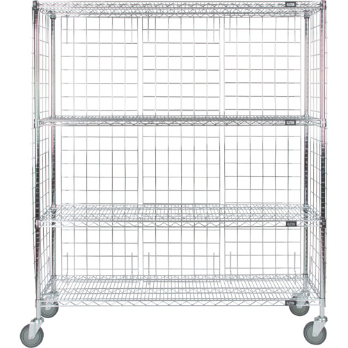 Chariot ferm&eacute; en treillis m&eacute;tallique, Chrom&eacute;, 60" x 69" x 18", Capacit&eacute; 800 lb Advanced Consulting and Training Ltd.
