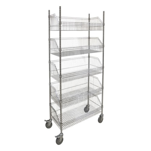 Chariot &agrave; tablette avec panier en treillis, Tiers 5, 48" la x 80" h x 24" p Advanced Consulting and Training Ltd.