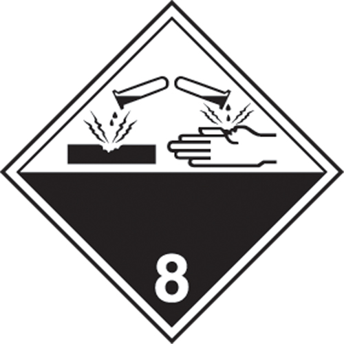 TDG Shipping Labels, Class 8, Corrosives, Paper Advanced Consulting and Training Ltd.