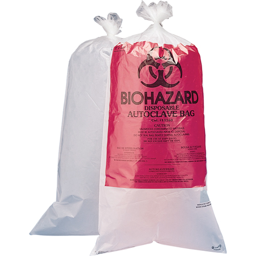 Hazardous Waste Disposal Bags, Bio-Hazard, 24" L x 12" W, 1.5 mils, 3.7 L (1 Gal.) Capacity Advanced Consulting and Training Ltd.