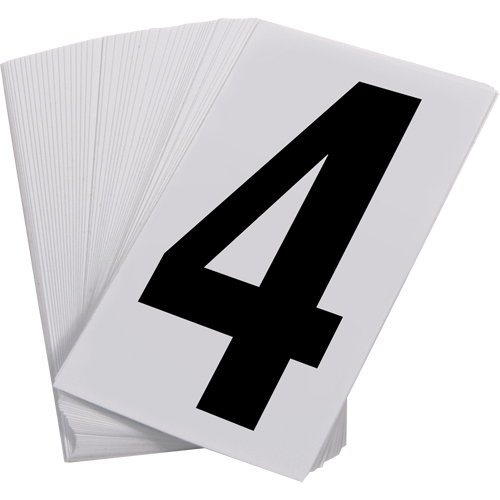 Num&eacute;ros autocollants, 4, 3-1/2" h, Noir sur blanc Advanced Consulting and Training Ltd.