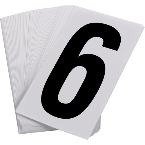 Num&eacute;ros autocollants, 6, 3-1/2" h, Noir sur blanc Advanced Consulting and Training Ltd.