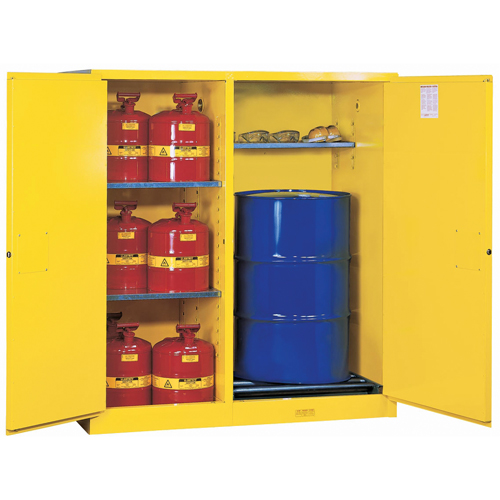 Armoires Sure-Grip EX s&eacute;curitaires &agrave; double fonction, Capacit&eacute; de 115 gal. US, 13 barils, Jaune Advanced Consulting and Training Ltd.