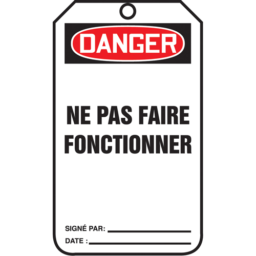 Lockout Tags, Cardstock, 3-1/8" W x 5-7/8" H, French Advanced Consulting and Training Ltd.