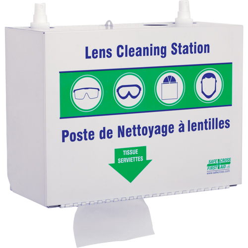 Metal Lens Cleaning Stations - Two 500ml Solutions & 1 Box of Tissue, Metal, 10.5" L x 5.5" D x 6.3" H Advanced Consulting and Training Ltd.
