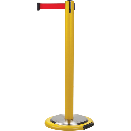 Free-Standing Crowd Control Barrier, Steel, 35" H, Red Tape, 12' Tape Length Advanced Consulting and Training Ltd.