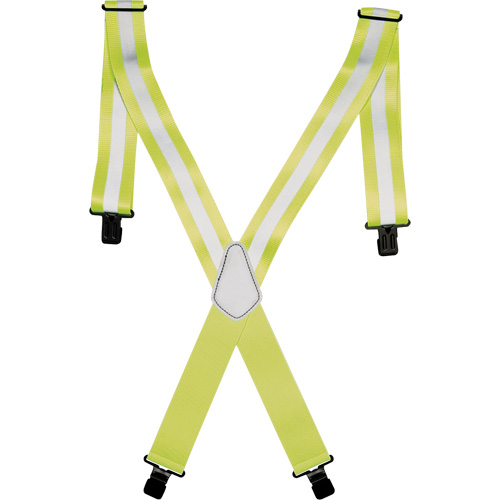 Hi-Viz 2" Work Suspenders, High Visibility Lime-Yellow, Silver Reflective Colour, One Size Advanced Consulting and Training Ltd.