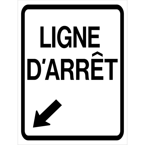 "Ligne d'Arr&ecirc;t" Roll-Up Traffic Sign, 23-3/5" x 29-1/2", Vinyl, French with Pictogram Advanced Consulting and Training Ltd.