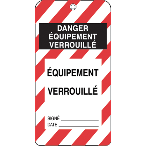 &eacute;tiquettes de verrouillage, Plastique, 3" la x 5-3/4" h, Français Advanced Consulting and Training Ltd.