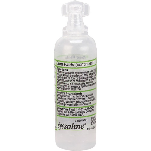 Saline Eyewash Bottles, Full Bottle, 1 oz. Advanced Consulting and Training Ltd.