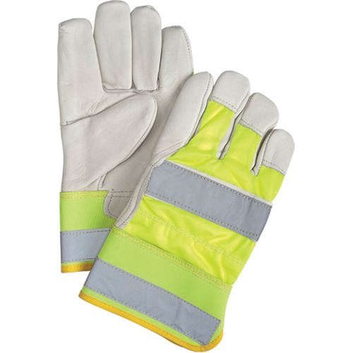 Premium Quality High Visibility Fitters Gloves, Large, Grain Cowhide Palm Advanced Consulting and Training Ltd.