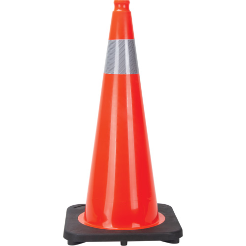C&ocirc;ne de signalisation, 28", Orange, Bande(s) r&eacute;fl&eacute;chissante(s) 4" Advanced Consulting and Training Ltd.