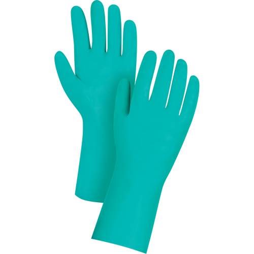 Gants de premi&egrave;re qualit&eacute; &agrave; prise en losange r&eacute;sistants aux produits chimiques, Taille 2T-Grand/11, 13" lo, Nitrile, 11 mils Advanced Consulting and Training Ltd.