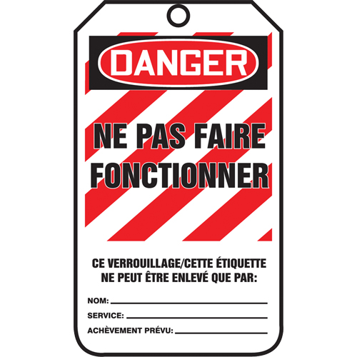 Lockout Tags, Plastic, 3-3/8" W x 5-5/8" H, French Advanced Consulting and Training Ltd.