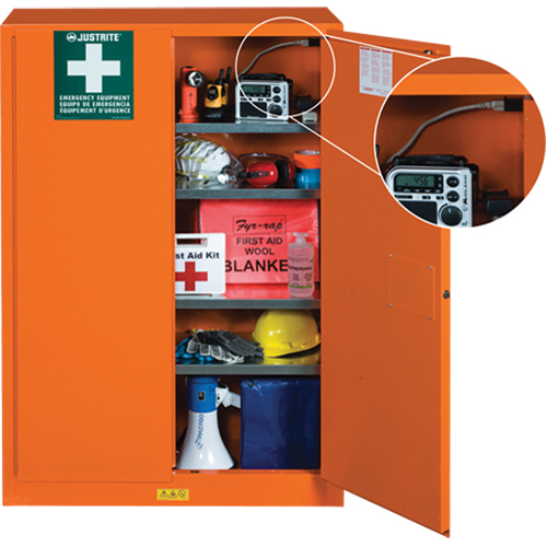 Armoires de rangement pour pr&eacute;paration aux situations d'urgence, Acier, 4 Tablettes, 65" h x 43" la x 18" P, Orange Advanced Consulting and Training Ltd.