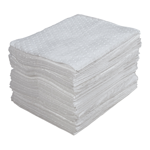Feuilles absorbantes lamin&eacute;es (SMS) de premi&egrave;re qualit&eacute;, Huile seulement, 15" x 18", 30 gal. d'absorption Advanced Consulting and Training Ltd.