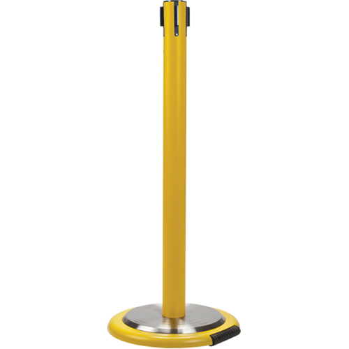 Poteau r&eacute;cepteur pour barri&egrave;res sur pieds pour le contr&ocirc;le des foules avec roues, Hauteur de 35", Jaune Advanced Consulting and Training Ltd.