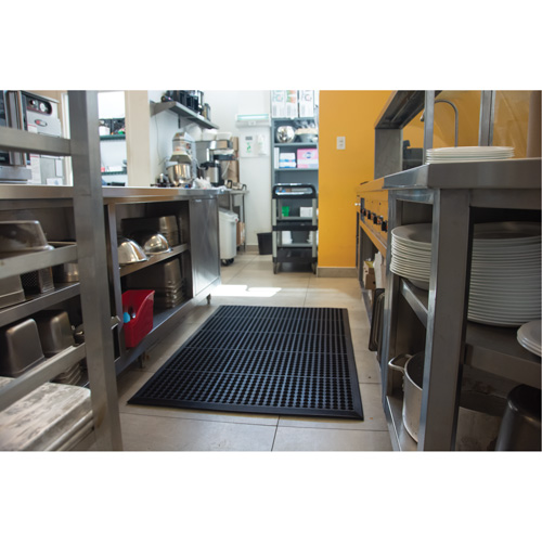 Anti-Fatigue Matting, Slotted, 3' x 5' x 7/8", Black, Natural Rubber Advanced Consulting and Training Ltd.
