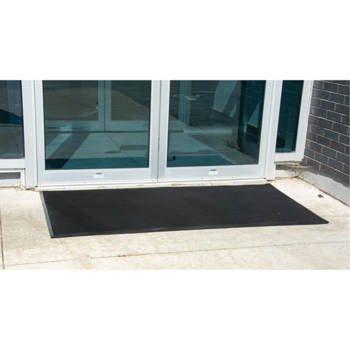 Tapis d'entr&eacute;e ext&eacute;rieure, Caoutchouc, Grattoir Type, Motif Textur&eacute;, 2' x 2-2/3', Noir Advanced Consulting and Training Ltd.