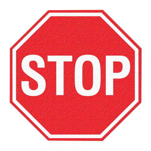 "Stop" Floor Sign, Adhesive, English with Pictogram Advanced Consulting and Training Ltd.