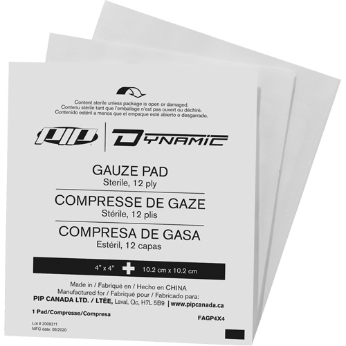 Gaze Dynamic, Tampon, 4" lo x 4" la, St&eacute;rile, Dispositif m&eacute;dical Classe 1 Advanced Consulting and Training Ltd.