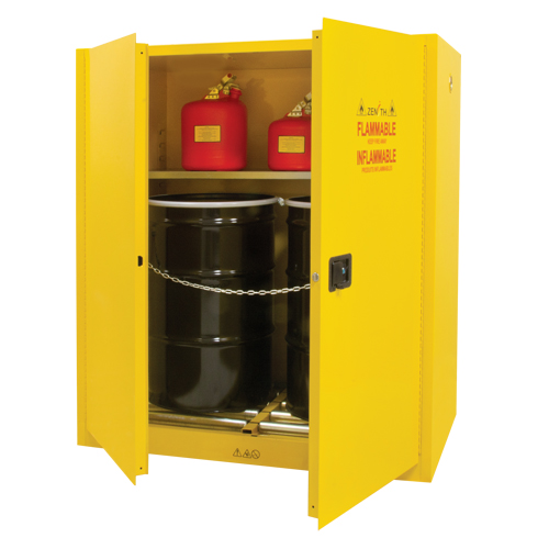 Armoire pour entreposage de barils &agrave; la verticale, Capacit&eacute; de 110 gal. US, 2 barils, Jaune Advanced Consulting and Training Ltd.