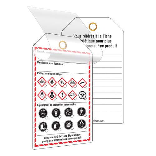 &eacute;tiquettes auto-plastifiantes pour le milieu de travail, Papier cartonn&eacute;, 3-3/8" la x 5-3/4" h, Français Advanced Consulting and Training Ltd.
