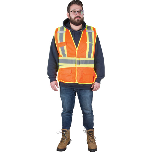 Veste d'arpenteur r&eacute;sistante aux flammes, Orange haute visibilit&eacute;, Moyen, Polyester Advanced Consulting and Training Ltd.