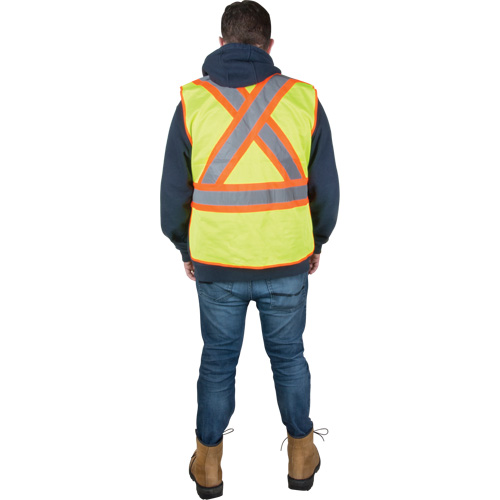 Veste d'arpenteur r&eacute;sistante aux flammes, Jaune lime haute visibilit&eacute;, Grand, Polyester Advanced Consulting and Training Ltd.