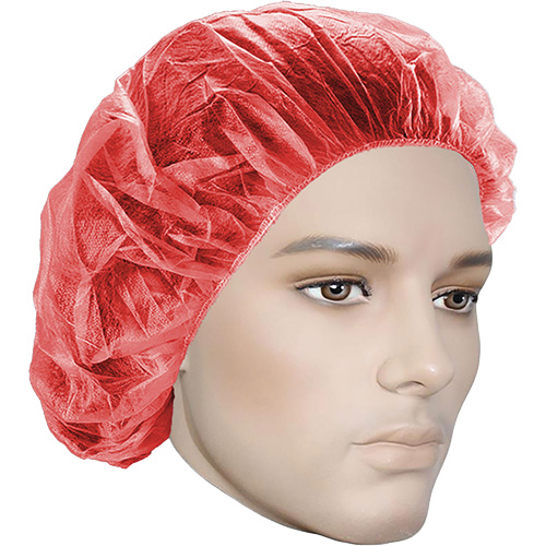 Bouffant Caps, Polypropylene, 21", Red Advanced Consulting and Training Ltd.