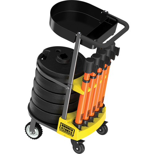 PLUS Barrier Post Cart Kit with Tray, 75' L, Metal, Orange Advanced Consulting and Training Ltd.