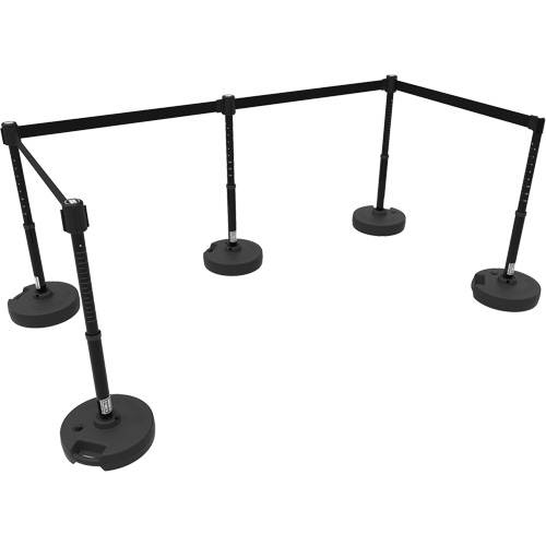 PLUS Barrier Post Set X5, Plastic, 42" H, Black Tape, 15' Tape Length Advanced Consulting and Training Ltd.