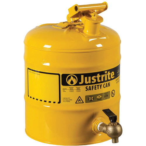 Safety Shelf Can, Type I, Steel, 5 US gal., Yellow, FM Approved Advanced Consulting and Training Ltd.