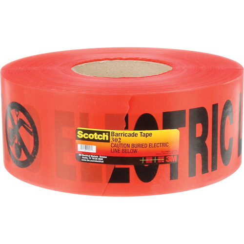 Ruban pour barri&egrave;res pour services publics souterrains Scotch, Anglais, 3" la x 1000' lo, 4 mils, Noir/rouge Advanced Consulting and Training Ltd.